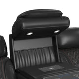Prime Time P3 Living Room Set in Jett Black with Red Stitching