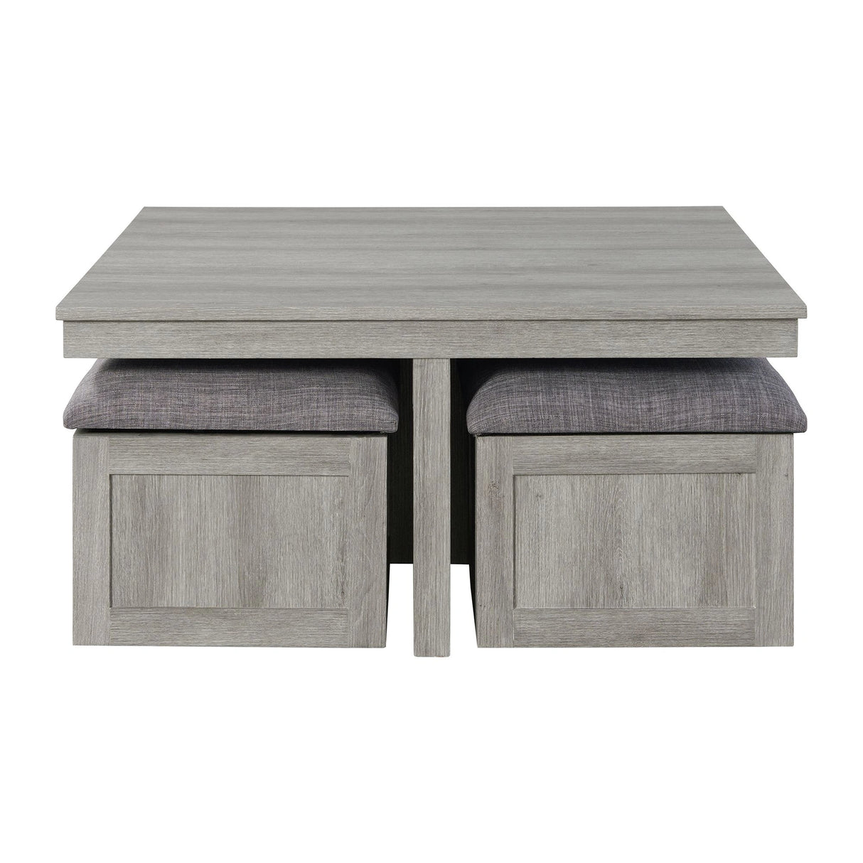 Uster Coffee Table W/Four storage Stools Grey