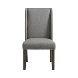 Everdeen Side Chair w/ Grey Fabric and Nail Heads in Charcoal (2 Per Carton)