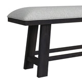 Transcend Bench with Light Grey Fabric in Charcoal