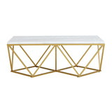 Riko Rectangular Coffee Table W/Gold Metal Leg