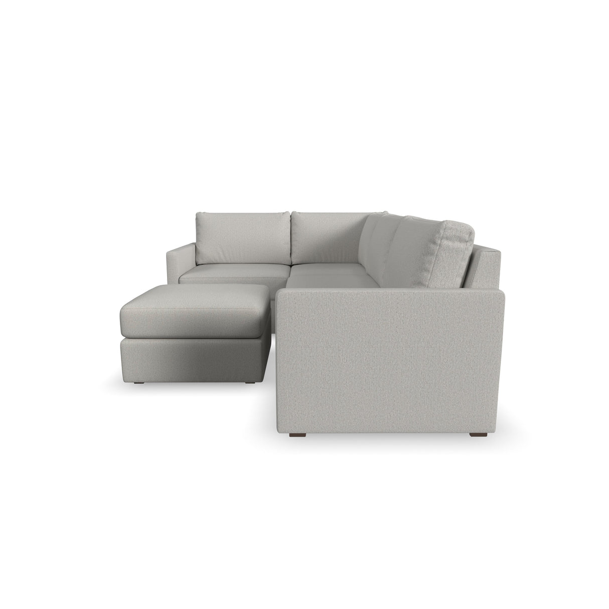 Flex 4-Seat Sectional with Narrow Arm and Ottoman