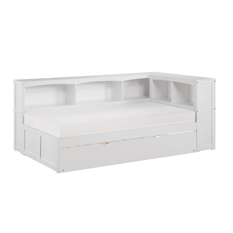 Galen-(4) Twin Bookcase Corner Platform Bed with Twin Trundle image