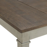 Farmington Standard Height Dining Set in Medium Brown and Washed Stone-Rectangular Table and Four Chairs