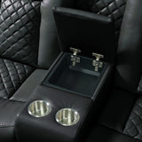 Carlo Power Motion Loveseat with Power Headrest, Console and LED