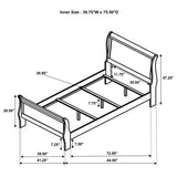 Louis Philippe Sleigh Panel Bed