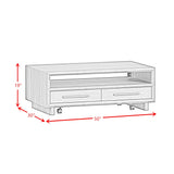 Brisbane 4-Drawer Coffee Table with Casters in Brown