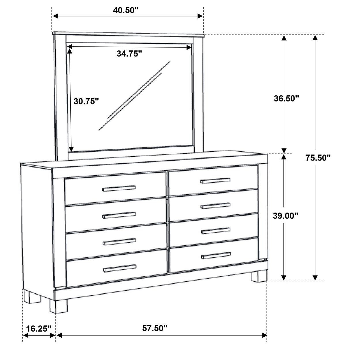 Woodmont Dresser with Mirror