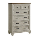 Farmington Panel Bedroom Set in Medium Brown and Washed Stone