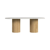 Sylvie Oval Dining Table with White Faux Marble Top