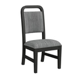 Ridgemont Dining Side Chair with Grey Fabric in Black with Grain (2 Per Carton)