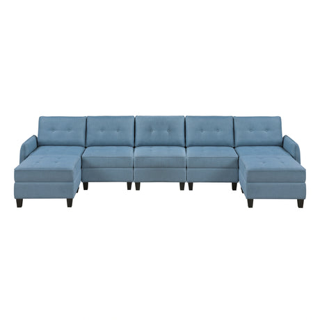 Garren-(7)7-Piece Sectional with Storage and Two Ottomans image