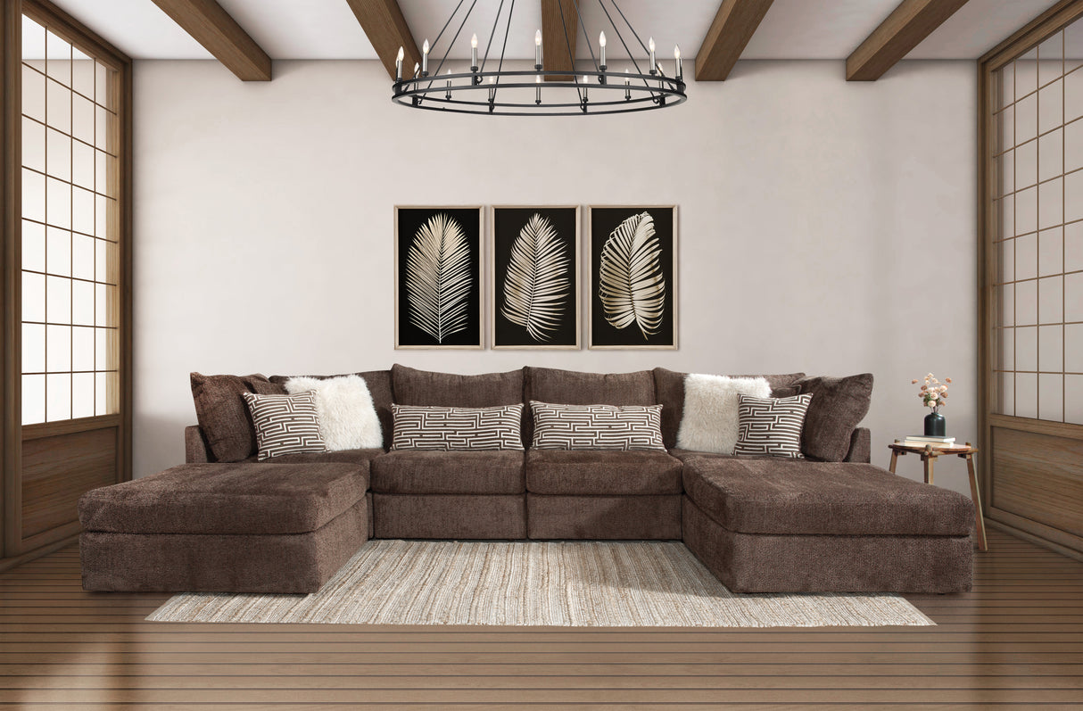 Behold Home 2880 Tess Chocolate Sectional