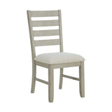 Farmington Standard Height Dining Set in Medium Brown and Washed Stone-Rectangular Table and Four Chairs