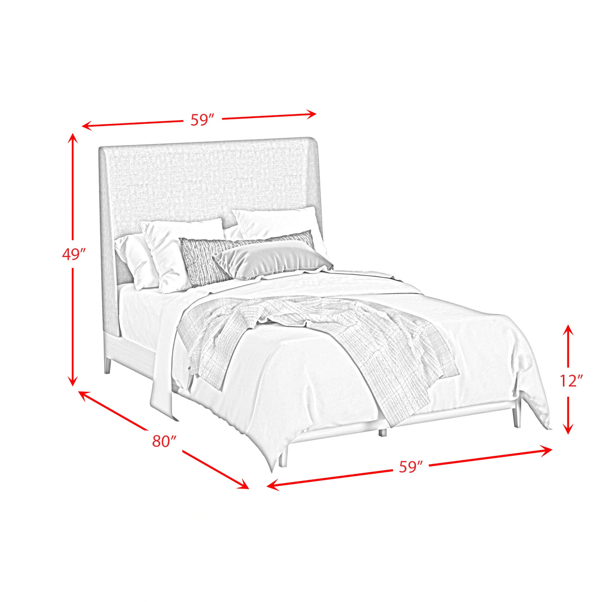 Westland UPH Bedroom Set with Grey Fabric