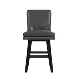 Villanova Swivel Counter Stool with Pewter PU in Espresso (2 Per Carton)