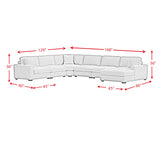 Arizona Modular Sectional Set with RHF Chaise in Steno Beige