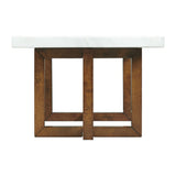 Morris Coffee Table in Espresso W/White Marble Top (3A Packing)