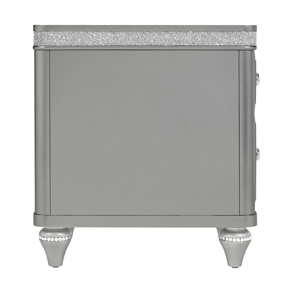 Avril Chairside Table with Power/USB in Silver