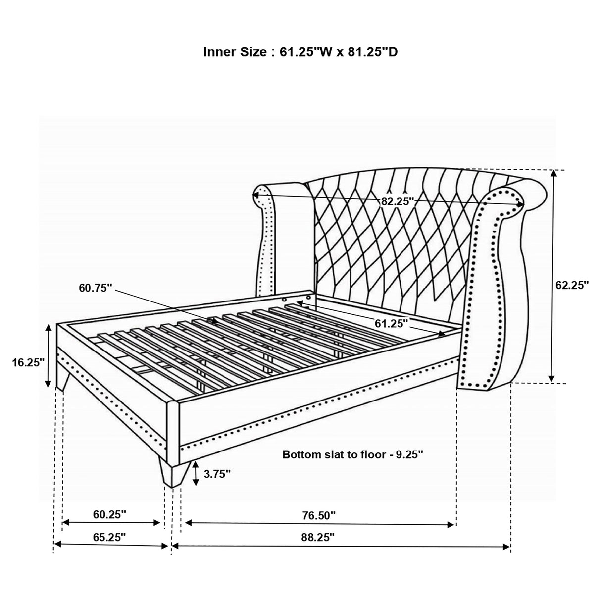 Barzini Wingback Platform Bed