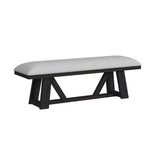 Transcend Bench with Light Grey Fabric in Charcoal