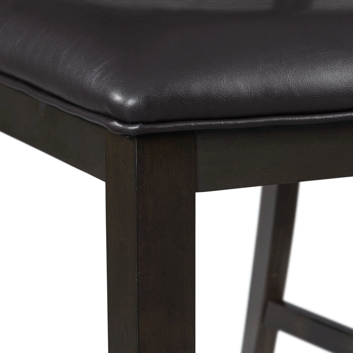 Amherst Standard Height 5PC Dining Set-Table and Four Faux Leather Side Chairs in Walnut