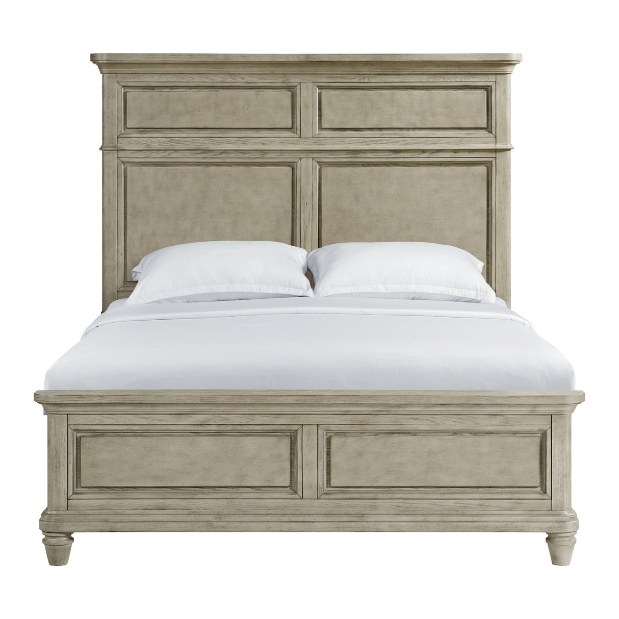 Whit-Ash Panel Bed in Light Grey