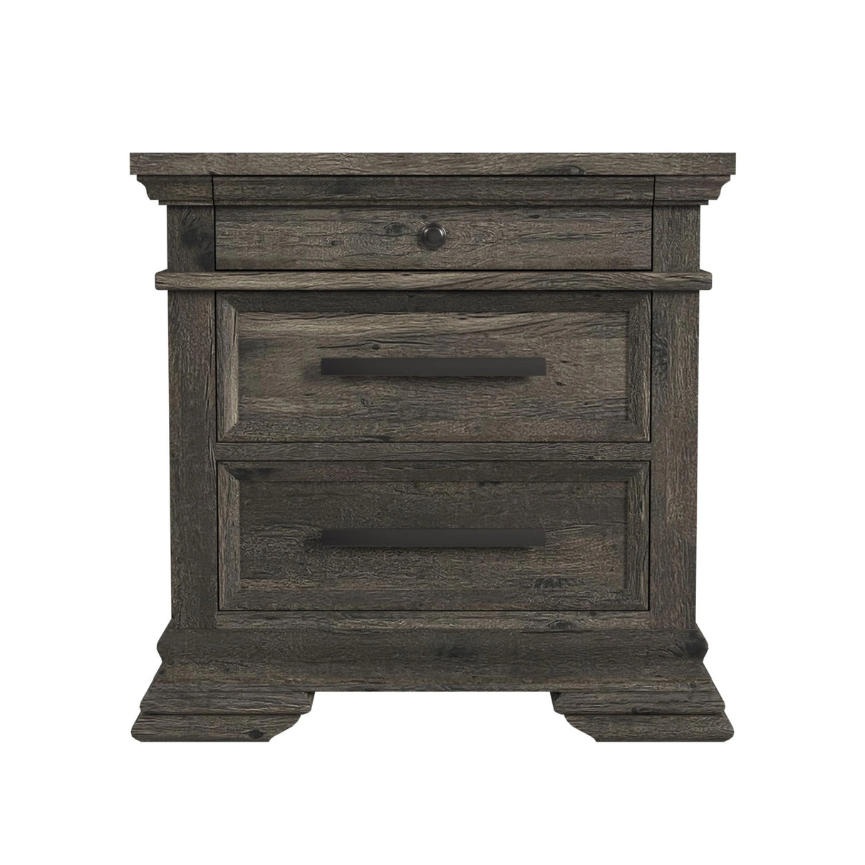 Park Ridge 3-Drawer Nightstand in Charcoal
