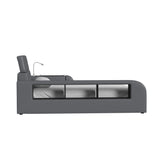 Valari Side Bookcase in Grey PU