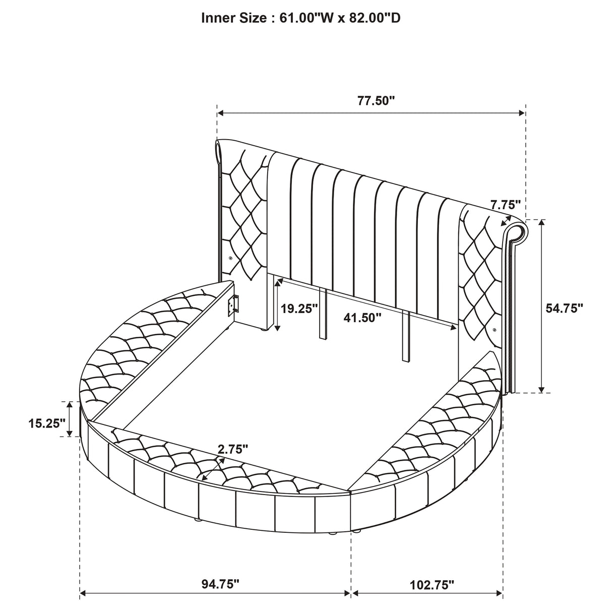 Sonya Panel Floor Storage Bed
