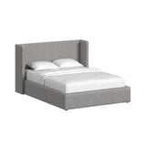 Angeline Complete Non-Storage Bed in Grey Fabric