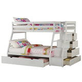 Bunk Bed (T/F) w/Trundle (Full) & Storage