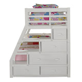 Bunk Bed (T/F) w/Trundle (Full) & Storage