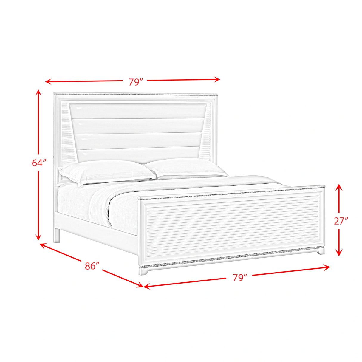 Denmark UPH Bedroom Set with Lights