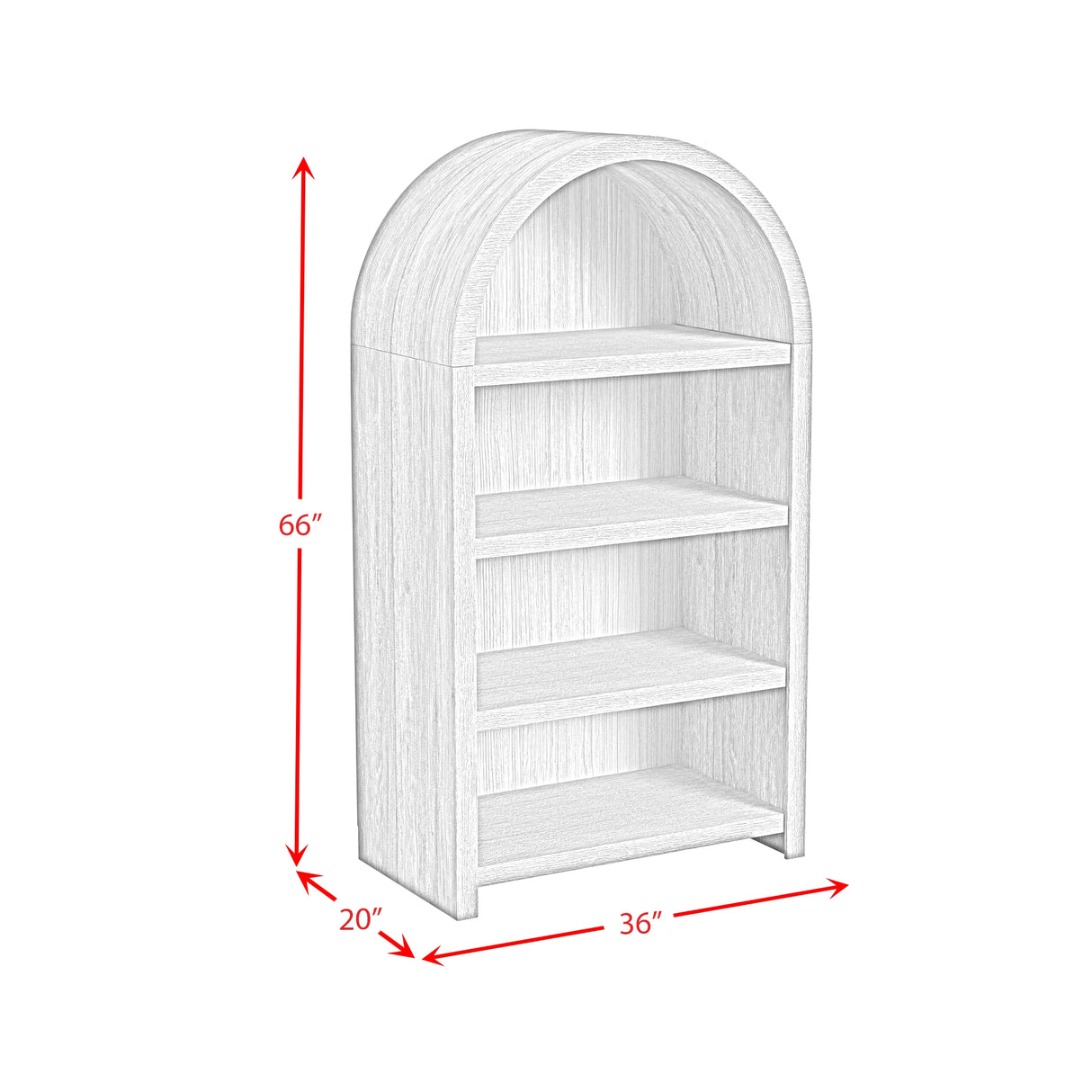Ridgemont Open Bookcase in Natural