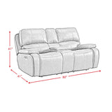 Atlantis Power Motion Loveseat with Power Motion Head Recliner & Console in Heritage Brown