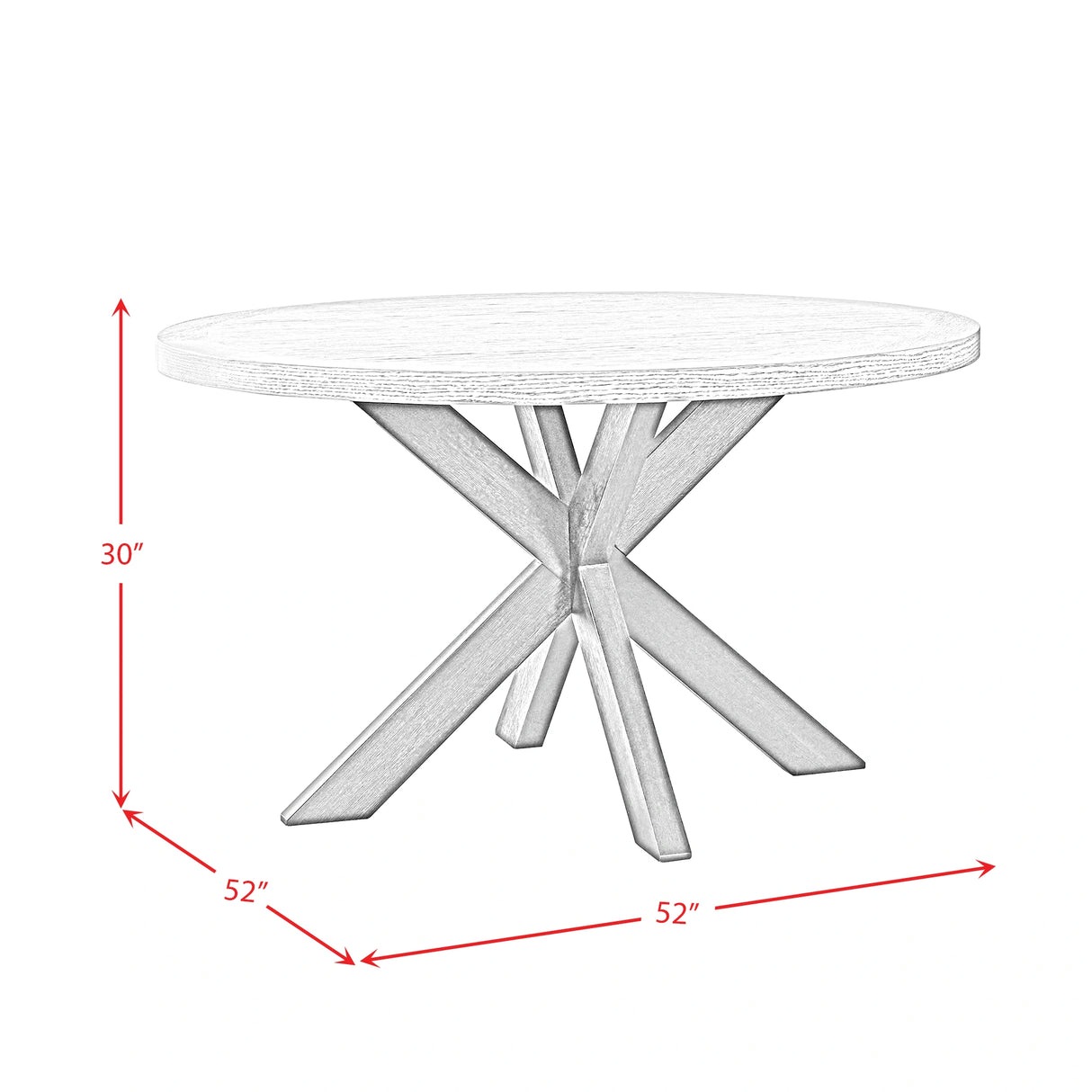 Axel Round Dining Table with Light Grey Top in Espresso