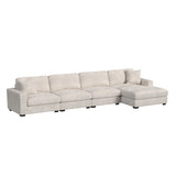 Arizona Modular Sectional Set with RHF Chaise in Steno Beige