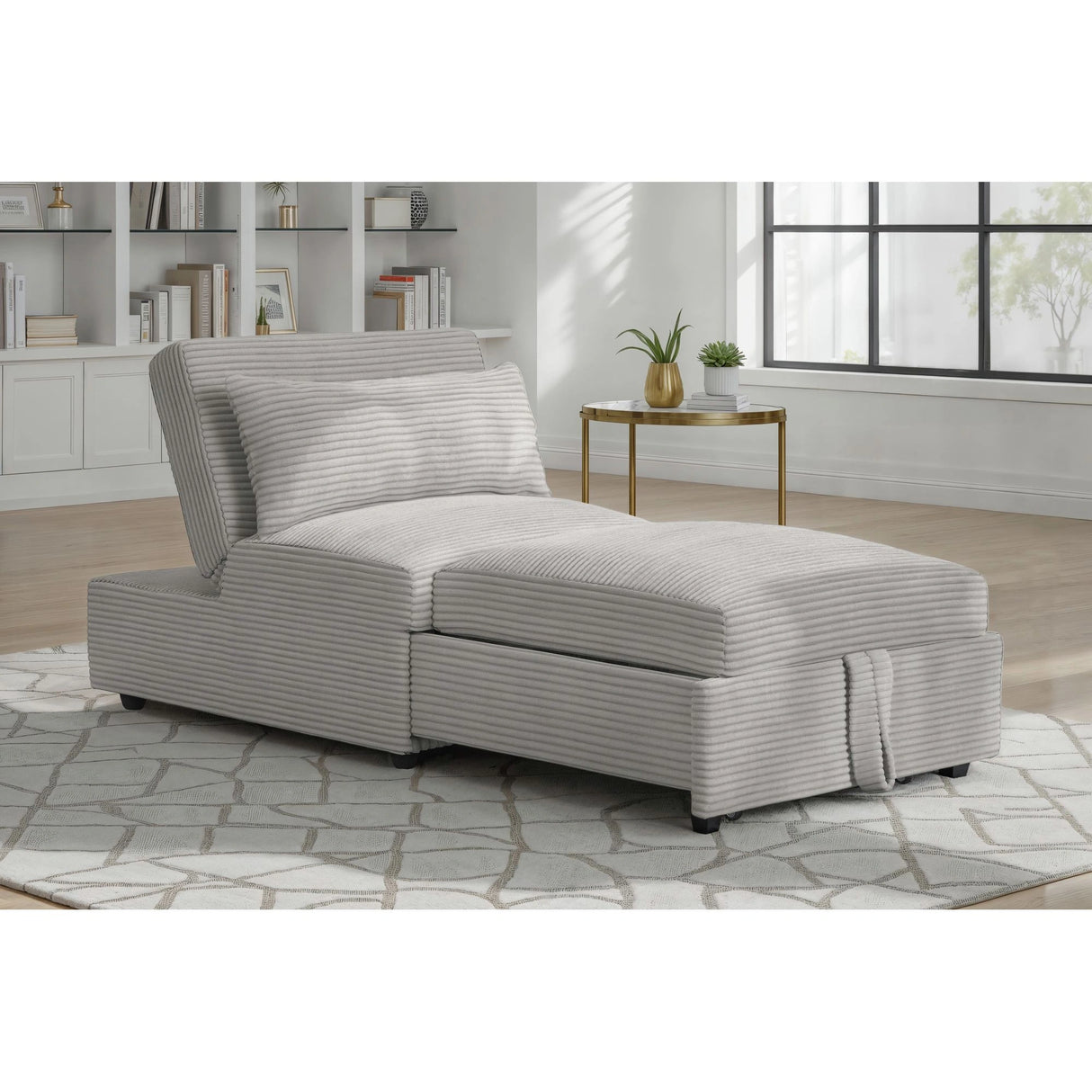 Pluto Chair with kidney pillow, Klik Klak and Pop up in Coronado Grey