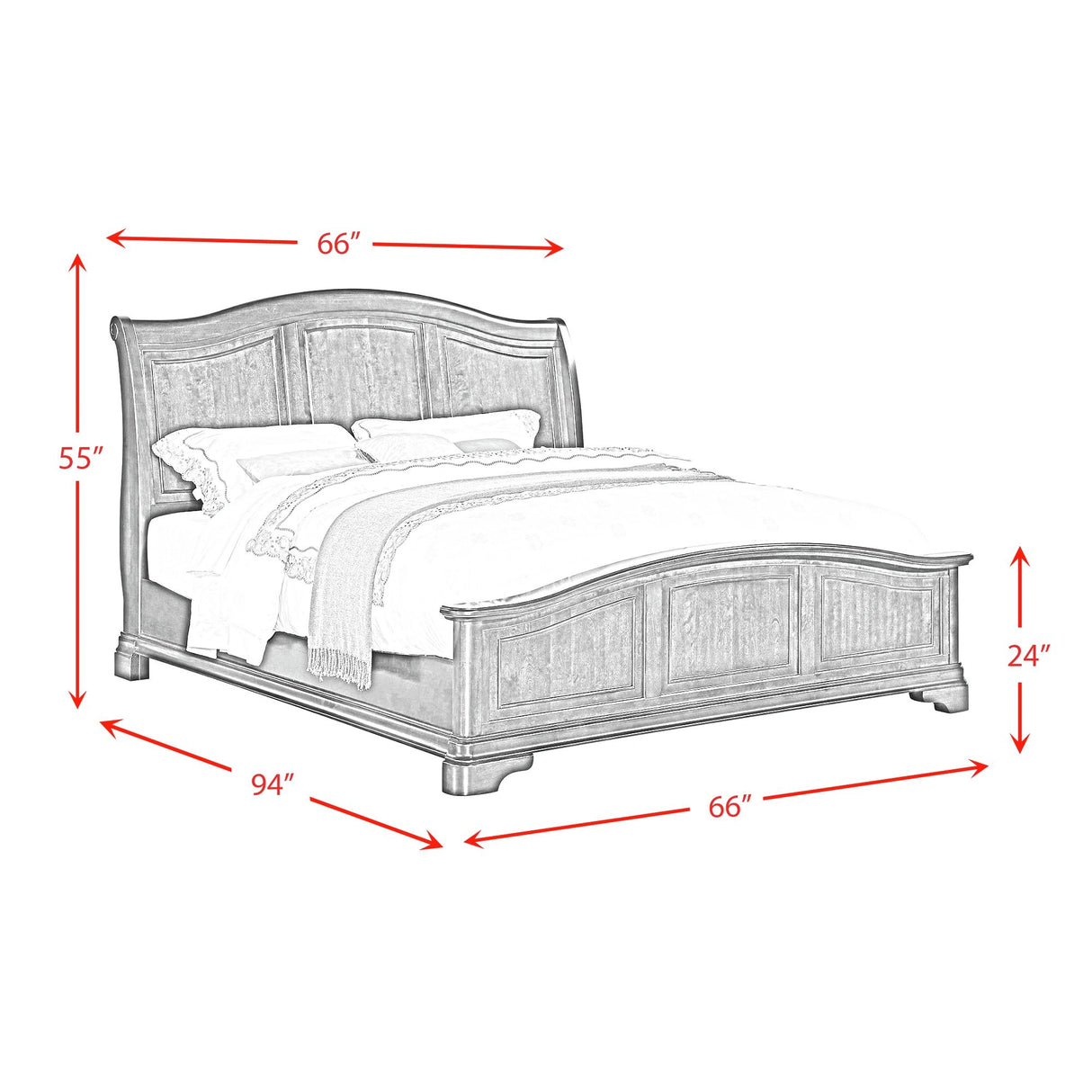 Cameron Cherry Panel Bed