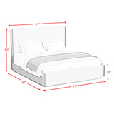 Brisbane UPH Bed with Boucle Beige and LED in Brown