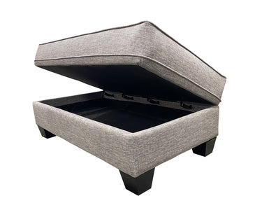 44847 Rectangular Storage Ottoman - Hazey Fog