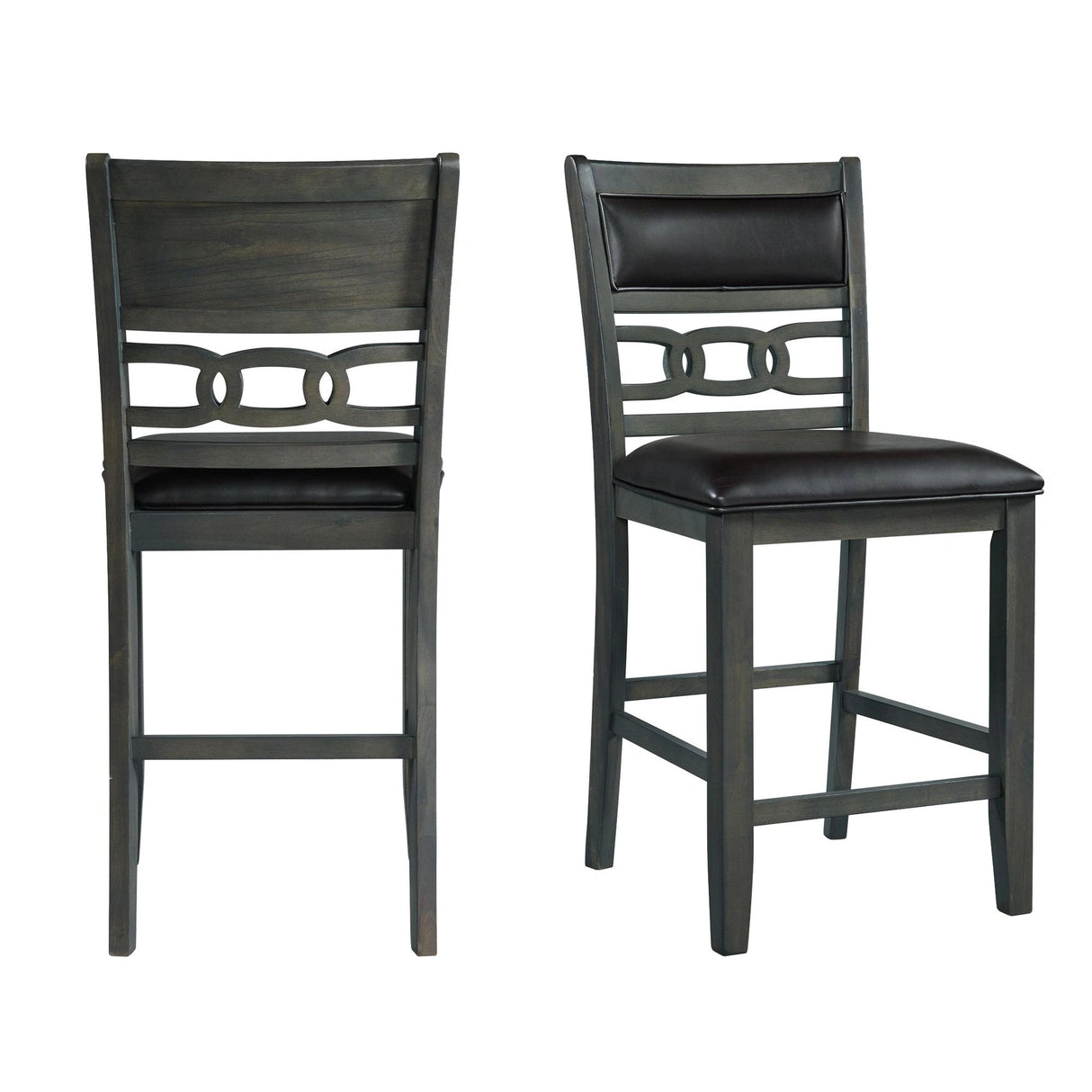 Amherst Counter Side Chair W/PU Cushion Grey Finish (2 Per Pack)