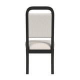 Ridgemont Standard Height Dining Set in Black with Grain-Table and Four Grey Fabric Chairs