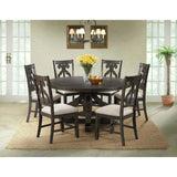 Stone Round 7PC Dining Set-Round Table & 6 Chairs