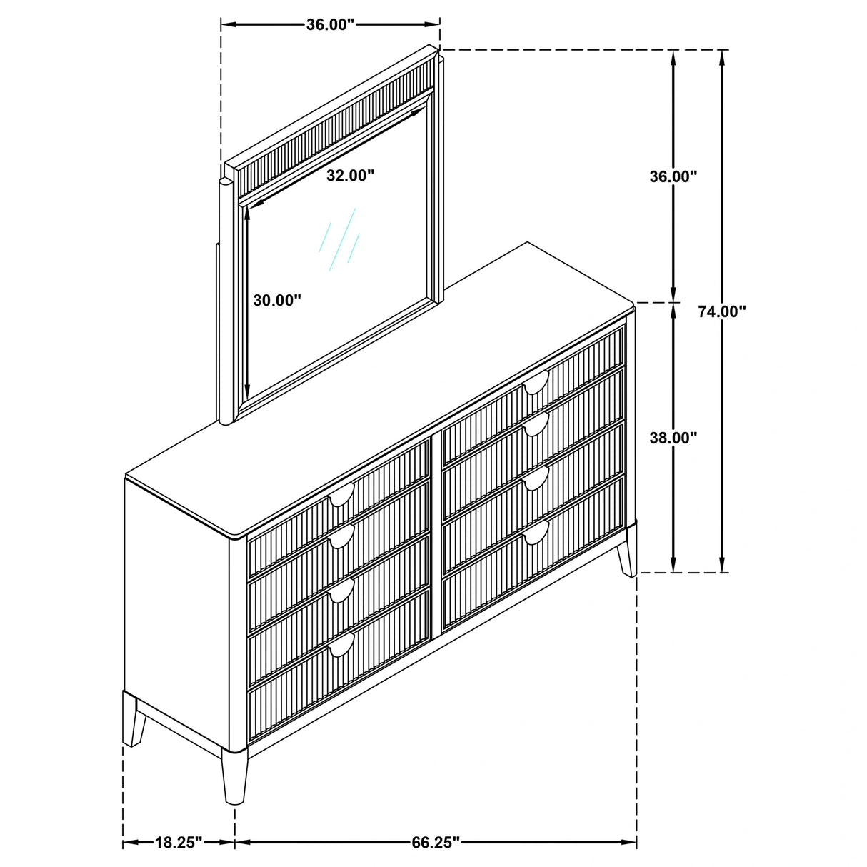 Brookmead Dresser with Mirror