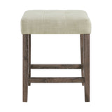 Oak Lawn Grey Bar Table Single Pack (Table + 3 Tan Fabric Stools)