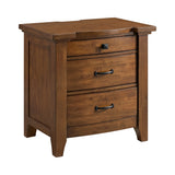 Gage 3-Drawer Nightstand with USB and Power in Chestnut