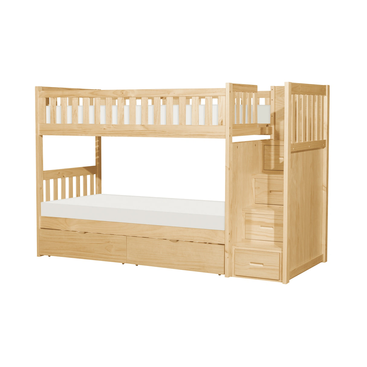 Bartly-(5) Twin/Twin Step Bunk Bed with Storage Boxes image