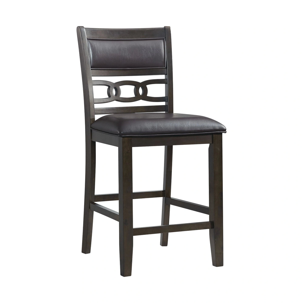 Amherst Counter Height 5PC Dining Set-Table and Four Faux Leather Side Chairs in Walnut